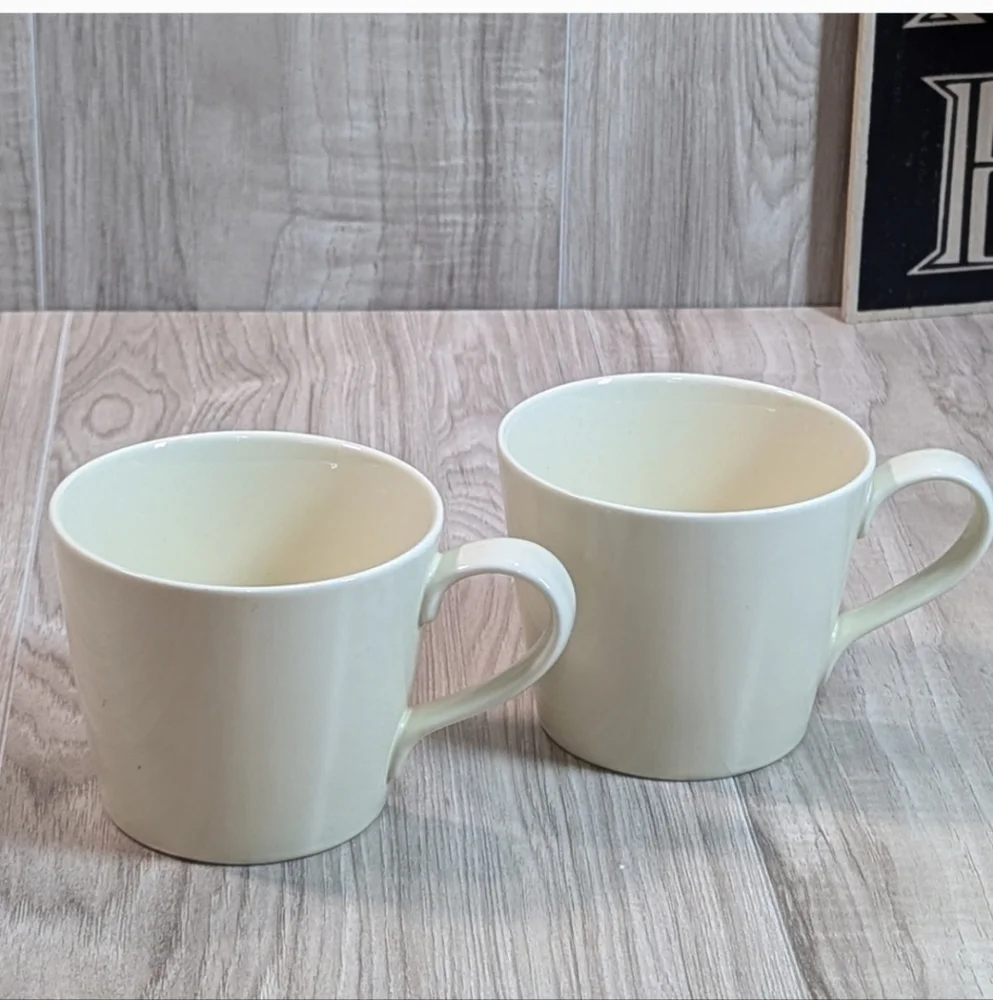 Crate & Barrel Coffee Mugs Cream Neutral Classic Minimalist (2)